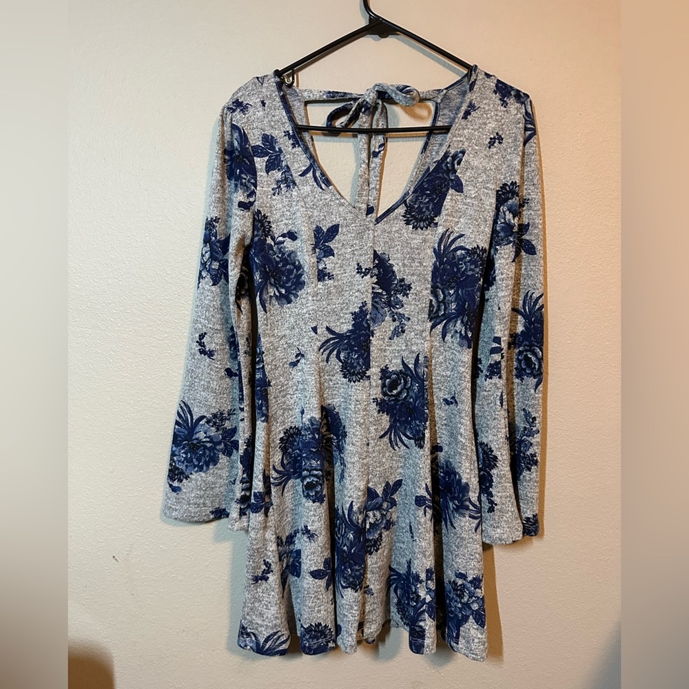 Floral Sweater Short Dress